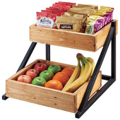 Cal Mil Madera 2 Bin Merchandiser Rack, 16.5 x 15.5 x 12 inch.