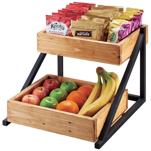 Cal Mil Madera 2 Bin Merchandiser Rack, 16.5 x 15.5 x 12 inch.
