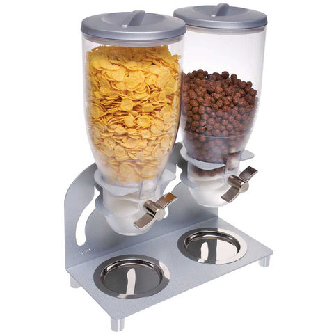 Cal Mil Chrome Double Cylinder Cereal Dispenser, 12.25 x 6 x 17.75 inch.