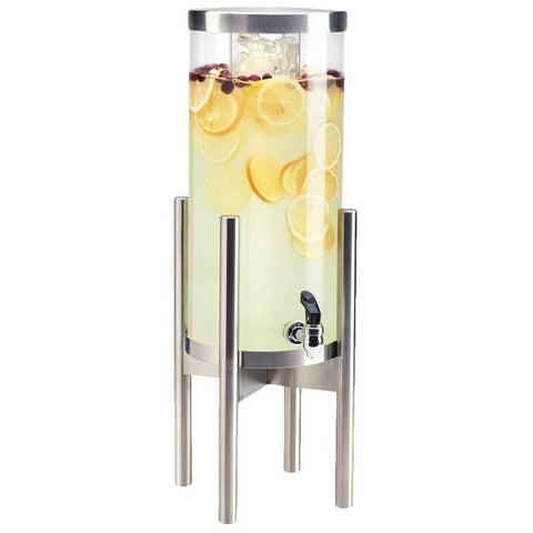 Cal Mil Round Stainless Beverage Dispenser with Infusion Chamber, 12 x 12 x 26 inch.