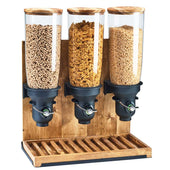 Cal Mil Free Flow Madera 3 Cylinder Cereal Dispenser, 19.25 x 9.75 x 26.5 inch.