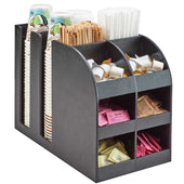 Cal Mil Black Bulk Condiment Station, 9.25 x 16.25 x 13 inch.