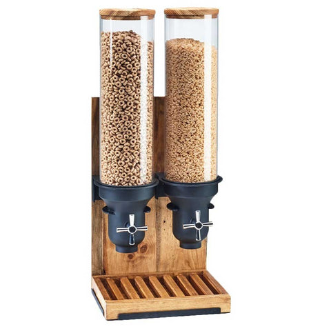 Cal Mil Madera Triple Cylinder Cereal Dispenser, 19.25 x 9.75 x 26.5 inch.