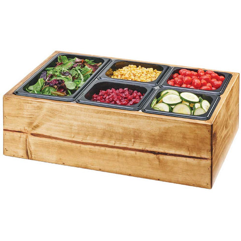 Cal Mil Madera Salad Station with Pan, 22 x 14 x 7 inch.