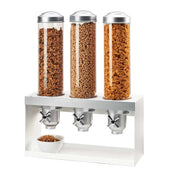 Cal Mil Luxe Turn and Serve 3 Cylinder Cereal Dispenser, 20.5 x 7.25 x 27 inch.