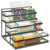 Cal Mil Stair Step Condiment Station, 16 x 14.75 D13.5 inch.