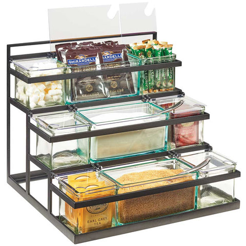 Cal Mil Stair Step Condiment Station, 16 x 14.75 D13.5 inch.