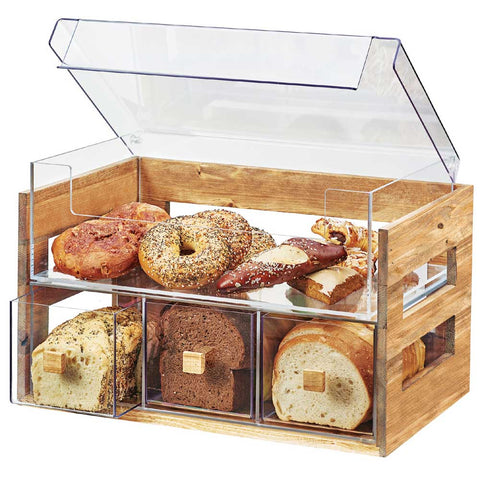 Cal Mil Reclaimed Wood Bread Display, 20.125 x 12.75 x 13.125 inch.
