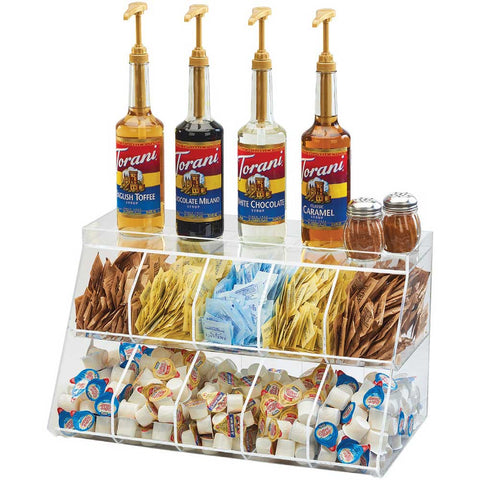 Cal Mil Clear 10 Bin Condiment Holder, 21 x 12 x 12 inch.