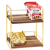 Cal Mil Brass 2 Tier Mid Century Merchandiser, 13 x 12 x 16.5 inch.
