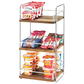 Cal Mil Chrome 3 Tier Mid Century Merchandiser, 13 x 12 x 26 inch.