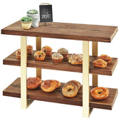 Cal Mil Brass 3 Tier Mid Century Frame Riser, 32 x 13.5 x 25.5 inch.