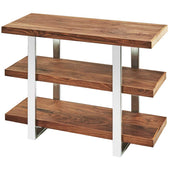Cal Mil Chrome 3 Tier Mid Century Frame Riser, 32 x 13.5 x 25.5 inch.