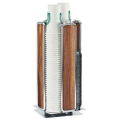 Cal Mil Chrome Mid Century Revolving Cup and Lid Dispenser, 8.25 x 8.25 x 18 inch.