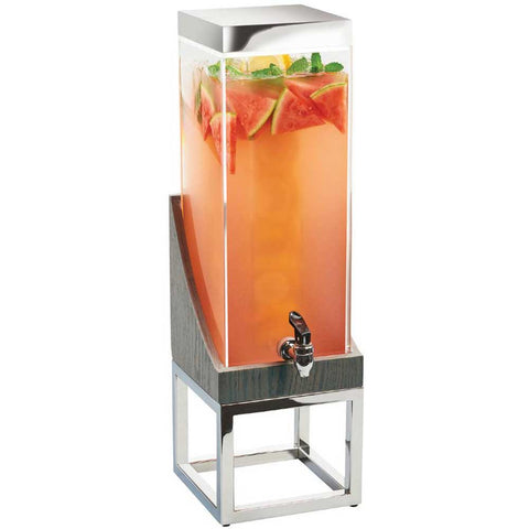 Cal Mil Oak Ashwood Gray Square Acrylic Infusion Chamber Beverage Dispenser, 8 x 8 x 26 inch.