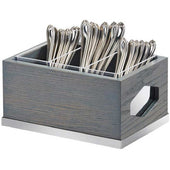 Cal Mil Oak Ashwood Gray Flatware Display, 9.5 x 6.75 x 4.75 inch.
