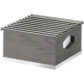 Cal Mil Oak Ashwood Gray Chafer Alternative, 10 x 10 x 5.5 inch.