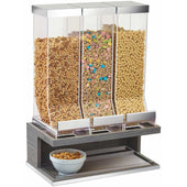 Cal Mil Oak Ashwood Gray 3 Section Cereal Dispenser, 17.5 x 9.5 x 24 inch.