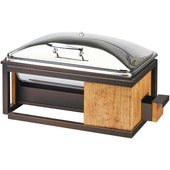Cal Mil Sierra Bronze Chafer with Lid, 22 x 15 x 14 inch.