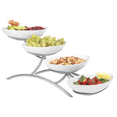 Cal Mil Platinum Prestige Porcelain 4 Tier Display, 7 x 19 x 9 inch.