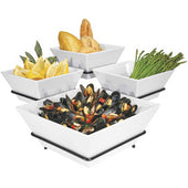 Cal Mil Melamine 4 Bowl Square Display, 11 x 22 x 8 inch.