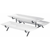 Cal Mil Melamine 3 Long Platter Display, 18 x 18 x 8.5 inch.