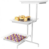 Cal Mil Black Melamine Offset 3 Tier Square Display, 16 x 22 x 26 inch.
