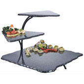 Cal Mil Metal 3 Tier Simulated Stone Riser, 20 x 30 x 18 inch.