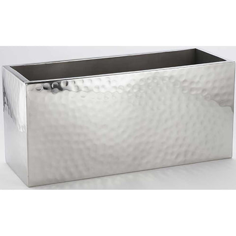 American Metalcraft Stainless Steel Double Wall Hammered Four Bottle Wine Cooler, 18 1/2 x 6 3/4 x 8 inch.