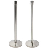 American Metalcraft Metal Chrome Rope Barrier System Set, 12 1/2 inch Dia x 37 1/4 inch Height.