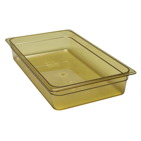 H Pan Full Size Food Storage Pan, Amber, 12 3/4 X 20 7/8 x 4 inch -- 6 per case