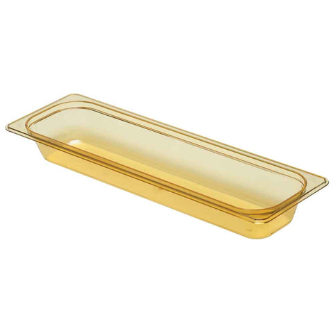 H Pan Half Size Long Food Storage Pan, Amber, 6 3/8 x 20 7/8 x 2 1/2 inch -- 6 per case.