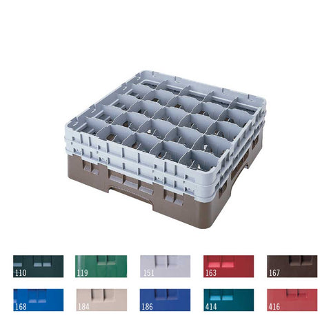 Camrack Full Size 25 Compartment Glass Rack with Two Extender, Soft Gray, 6 1/8 inch -- 4 per case.