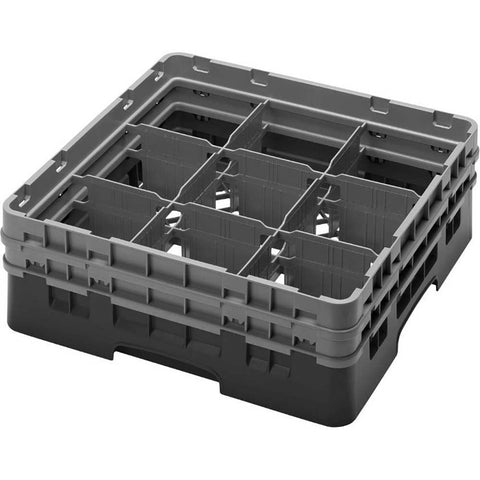 Cambro Camrack Polypropylene Brown Full Size 9 Compartment Glass Rack, 5 1/4 inch -- 4 per case.