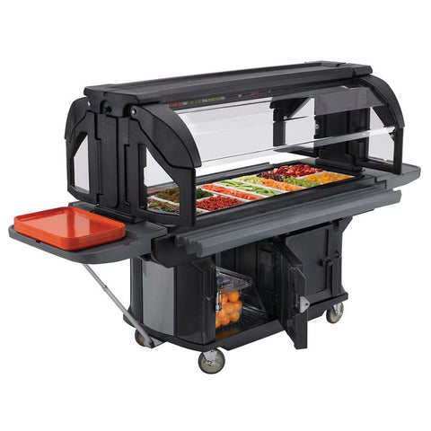 Cambro Ultra Series Navy Blue Versa Food Bar with Storage and Heavy Duty Casters, 6 Feet.