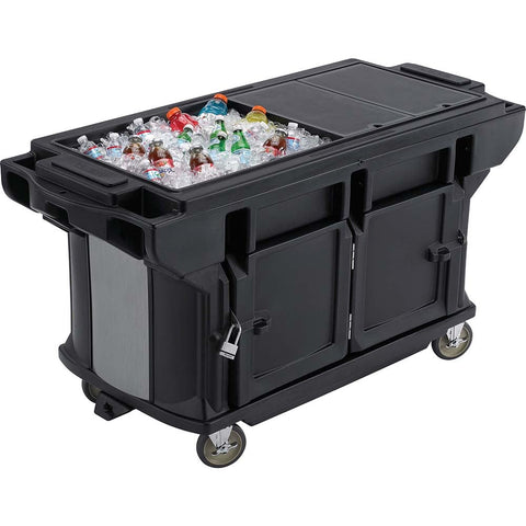 Cambro Ultra Series Black Versa Work Table with Storage and Standard Casters, 5 Feet.