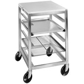 Channel Manufacturing Aluminum Single Section Angle Pan Slide All Welded Mobile Work Table with 3 inch Spacing, 34.5 x 20.5 x 26 inch.