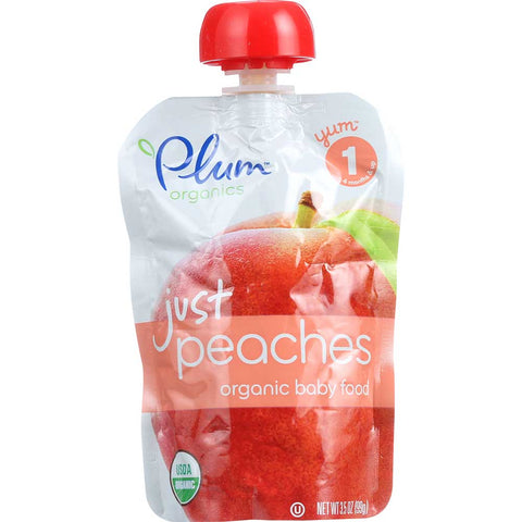 Plum Organics Just Peach Baby Food, 3.5 Ounce -- 6 per case.