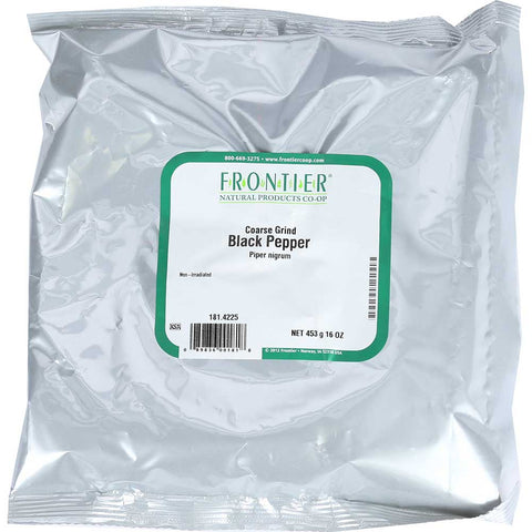 Frontier Herb Black Coarse Grind Pepper, 16 Ounce -- 6 per case