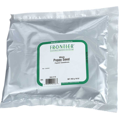 Frontier Herb Whole Poppy Seed, 16 Ounce -- 6 per case