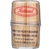 Roland Bamboo Toothpicks in Plastic Canister, 300 count per pack -- 12 per case.