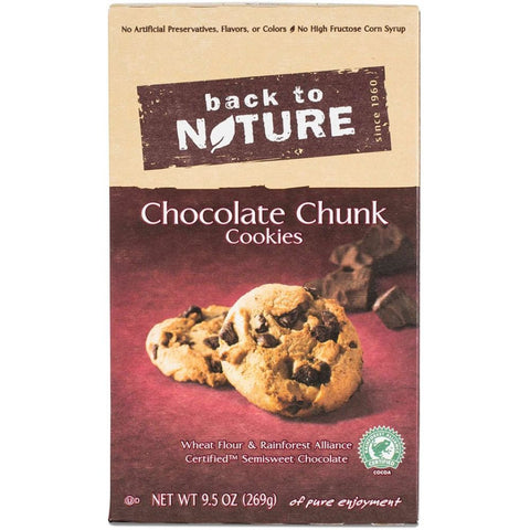 Back to Nature Chocolate Chunk Cookie, 9.5 Ounce -- 6 per case