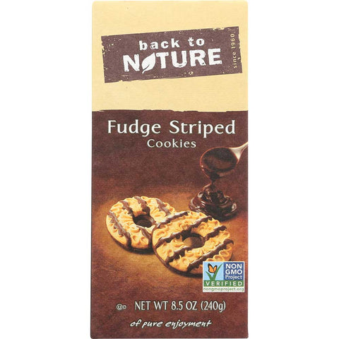 Back to Nature Fudge Striped Shortbread Cookie, 8.5 Ounce -- 6 per case.