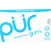 Pur Gum Peppermint Gum, 12.6 Gram - 9 pieces per pack -- 12 packs per case.