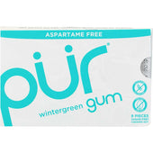 Pur Gum Wintergreen Gum, 12.6 Gram - 9 pieces per pack -- 12 packs per case.