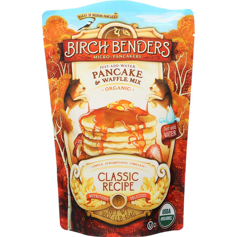 Birch Benders Organic Classic Recipe Pancake and Waffle Mix, 16 Ounce -- 6 per case.