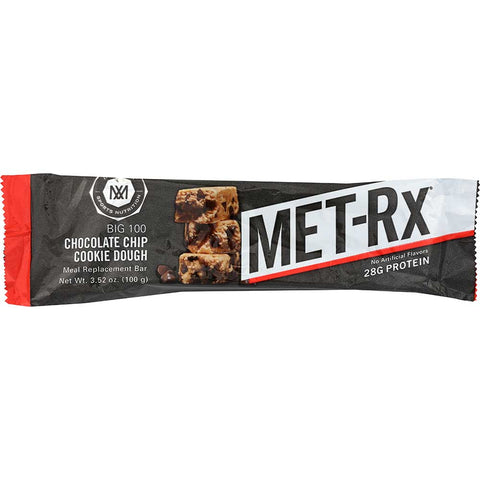 Met Rx Big 100 Chocolate Chip Cookie Dough Bar, 3.52 Ounce -- 9 per case