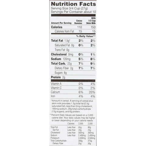 Annies Homegrown Organic Cocoa Bunnies Cereal, 10 Ounce -- 10 per case.
