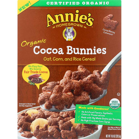 Annies Homegrown Organic Cocoa Bunnies Cereal, 10 Ounce -- 10 per case.