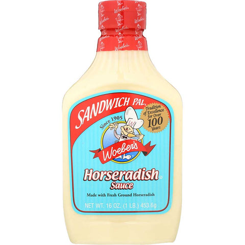 Woebers Horseradish Sauce - 16 ounce -- 6 per case.